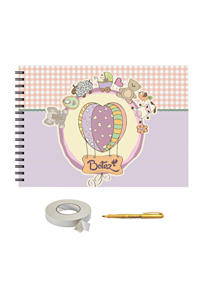 OEM Set Album foto / GuestBook nunta, flowers minimalist, A4 landscape, 3 piese
