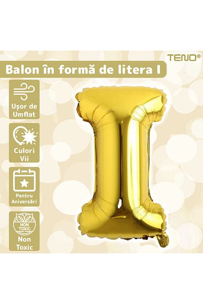 Teno Balloon in the shape of the letter I Teno®, foil, gold, 40 cm