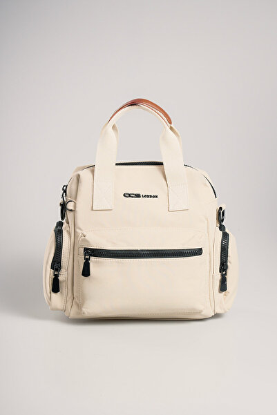 Getcho Nepayen Beige Women's Handbag Multi-Eye Zipper Lightweight Long Strap Bag for Daily Use