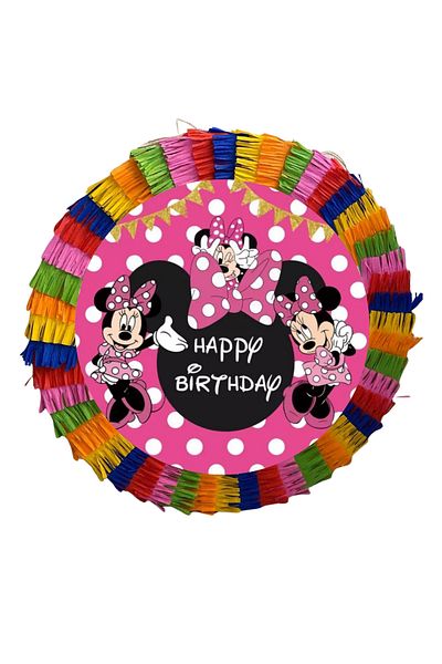 OEM Party pinata, 35 cm, multicolor, Pink Minnie Mouse pattern + 3/4 year old Birthday T-shirt