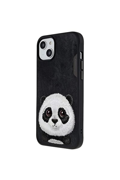 Nimmy iPhone 15 Uyumlu 3D Göz Panda Detaylı Gerçek Nakış İşlemeli Kabartmalı ...