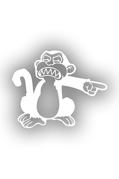 Reysa Tasarım Monkey Sticker 17X17 cm White