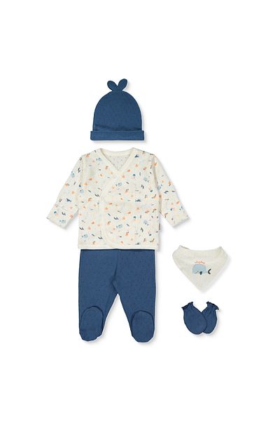Bebetto Ajurlu Zibin Set 5 Pieces (Ship Boy) Z996 Dark Blue 0-3M/62Cm