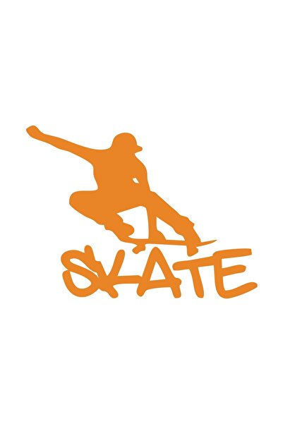 Reysa Tasarım Skateboarder Sticker 17X17 cm Orange