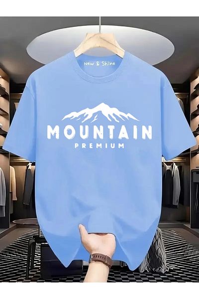 New Shine 1 tricou este un cadou pentru achiziții de 6 și mai sus în coș - Tricou oversize cu imprimeu de munte
