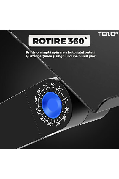 Teno Teno® 2-in-1 Laptop Table, height-adjustable, multifunctional, 42 x 26 cm, black