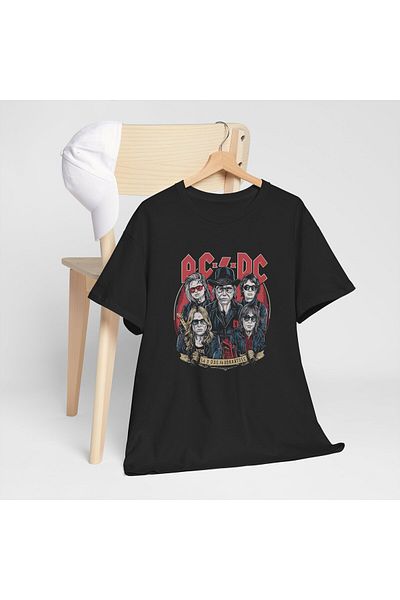 OEM Tricou personalizat Music, negru, AC/DC, pasionatii de muzica, marimea XL