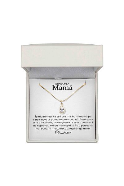 The Jewel Heart Bijuterie Eternal Love pentru Mama – Argint 925 Aurit 14K, Cutie Cadou Inclusă