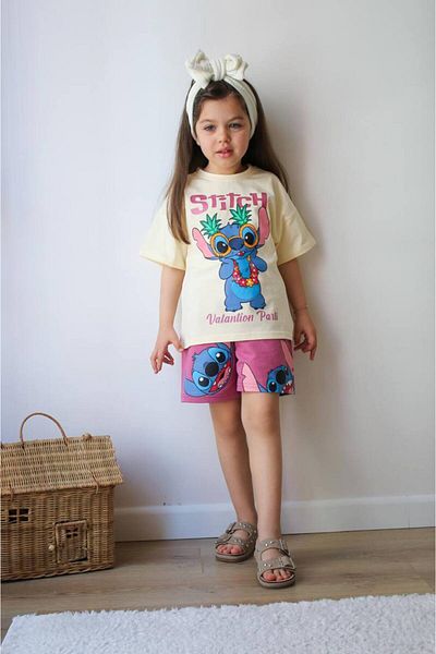 Skygo Girls-Boys Shorts T-Shirt Set 100% Organic Cotton Full Fit 3-10 Years