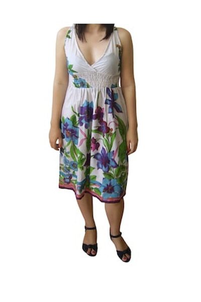 H.H.G. Dress, H.H.G, thin material, summer, adjustable straps, White, one size