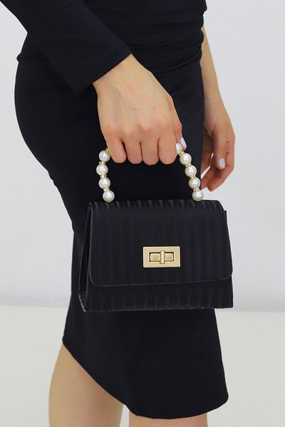Weynes Black Women's Bead Design Hand & Shoulder Bag Wsb5020