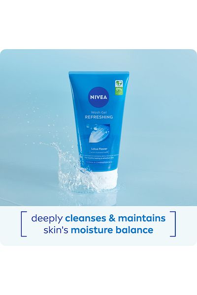 NIVEA Refreshing Cleansing Face Wash for Normal Skin with Lotus Flower, 150ml, Pack of 2