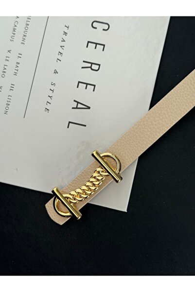 TABA BUTİK Золотий ремінь з деталями для жінок