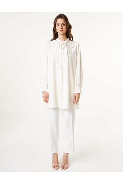 Kayra Jacquard Tunic with Embroidery Detail