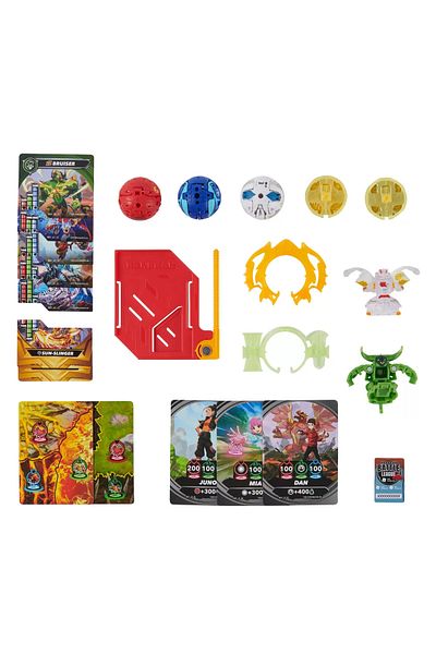 Bakugan Mechtanium Surge BAKUGAN BATTLE SET BRUISER, DRAGONOID, HAMMERHEAD, TITANIUM DRAGONOID AND NILLIOUS