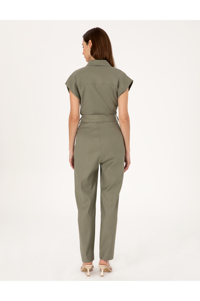 Pierre Cardin Khaki Woven Jumpsuit 50301185-Vr027