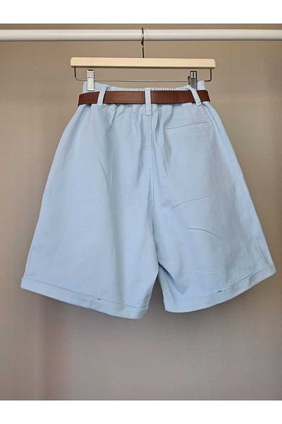 Telablanka Belted Lycra City Size Shorts_Blue