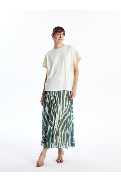 LC Waikiki Tricou de damă oversize cu imprimeu cu gât crew