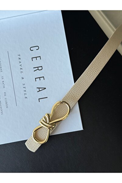 TABA BUTİK Золотий ремінь з деталями для жінок