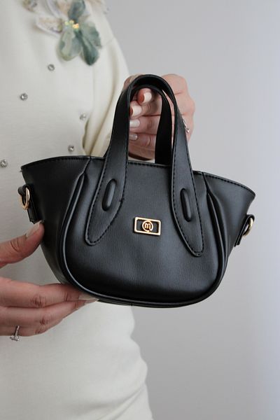 Mimoza Women's Black Elegant Mini Hand and Shoulder Bag