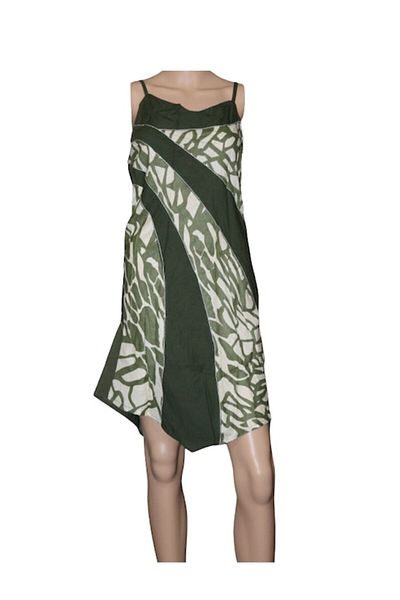 H.H.G. Rochie H.H.G, material subtire, de vara, barete ajustabile, Verde militar, S