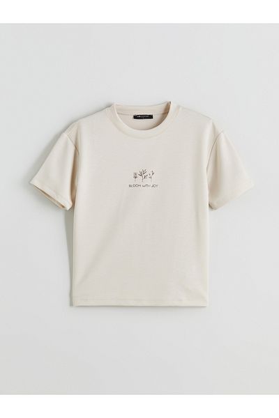 LC Waikiki Γυναικείο μπλουζάκι με στάμπα Crew Neck