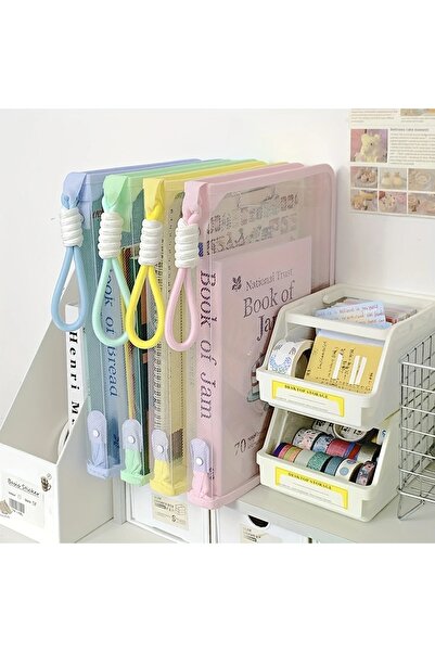 GlassySKY Прозрачна и сгъваема практична преносима чанта за съхранение A4, куфарче за училищни офис задачи