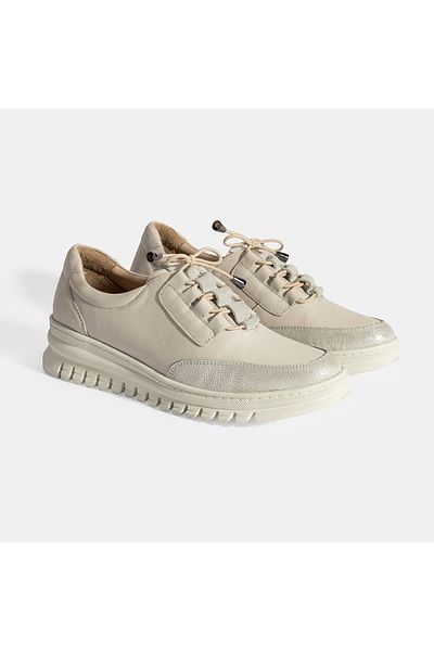 Desa Women's White Desacomfort Leather Lace-Up Casual Shoes
