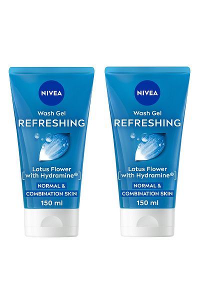 NIVEA Refreshing Cleansing Face Wash for Normal Skin with Lotus Flower, 150ml, Pack of 2