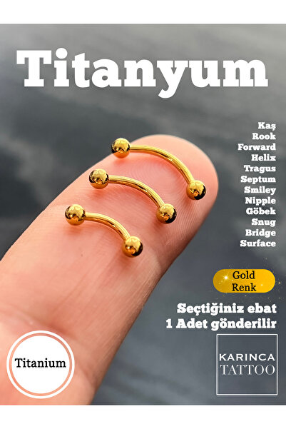 Karınca Piercing Gold Altın Rengi Titanyum Kulak Piercing Kaş Helix Conch Smiley Tragus Septum Daith Surface Rook