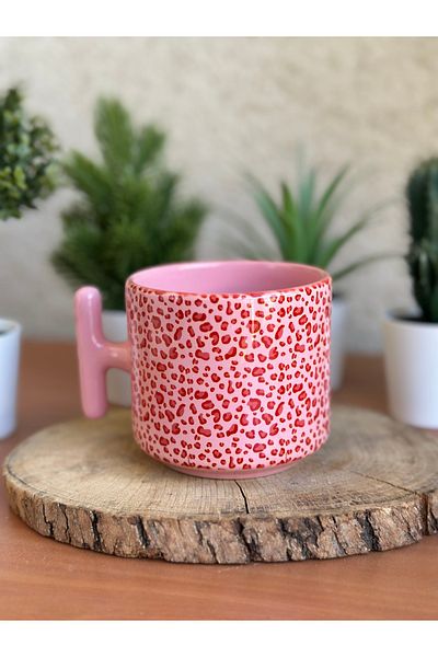 Cupova Leopard Patterned Pink Mug, Gift, Birthday