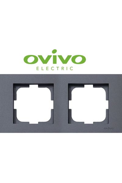 AC BOX Smoked double frame grano - compatible frame for socket and switch