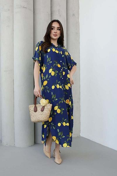 Ranasubaşı Lemon Patterned Shirt Dress