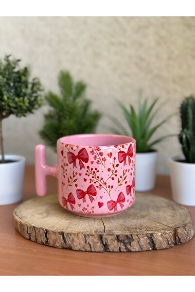 Cupova Pink Cup with Pink Floral Ribbon, Gift, Birthday