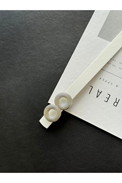 TABA BUTİK Curea de damă cu detaliu de închidere cu cerc argintiu