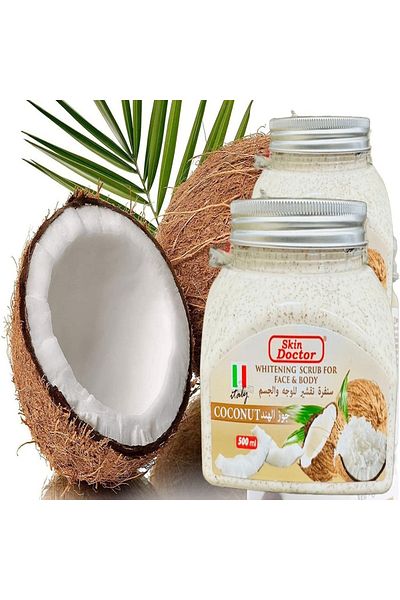 Skin Doctor Coconut Whitening Scrub 500g – Exfoliates, Brightens & Nourishes Face and Body