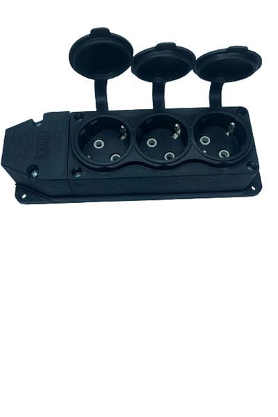 AC BOX 3 Gang Rubber Group Socket Monophase 1X16A 220 V