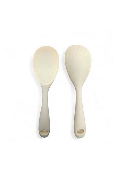 cephome güvenilir alışverişin adresi Ivory silicone wide rice spoon (22.5cm) white