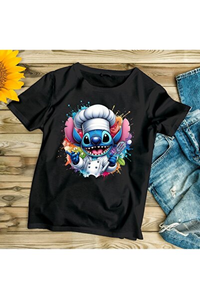 SOHR تي شيرت للأطفال مطبوع عليه ستيتش شيف مقاس كبير