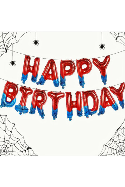 LOTUS PARTY بالون من رقائق الفويل لعيد الميلاد السعيد من سبايدر تامال - نص سبايدر تامال - أحمر - أزرق داكن عيد ميلاد سعيد