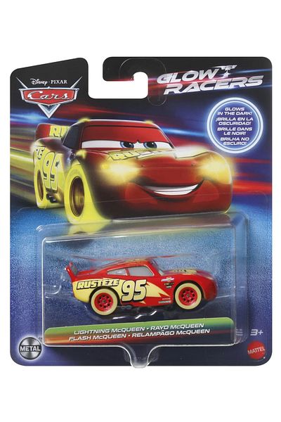 CARS GLOW RACERS LIGHTNING MCQUEEN METAL CAR 1:55