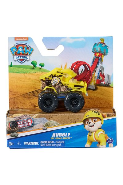 Spin Masters PAW PATROL PUP SQUAD RACERS RESCUE WHEELS RUBBLE METAL VEHICLE 1:55 SCALE