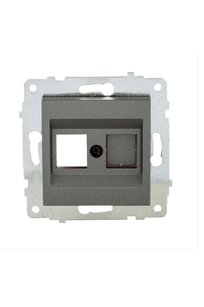LiderGlobal Smoked data socket cat6 unjackless frameless grano - compatible frame for socket and switch