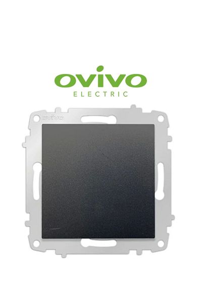 LiderGlobal Metallic black single switch frameless grano - compatible frame for socket and switch