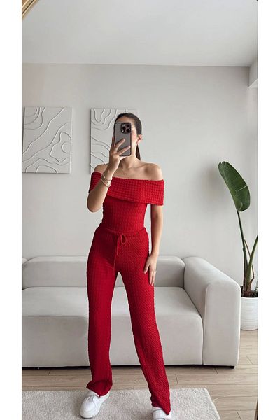Zoom Butik Madonna Collar Double Suit - Red