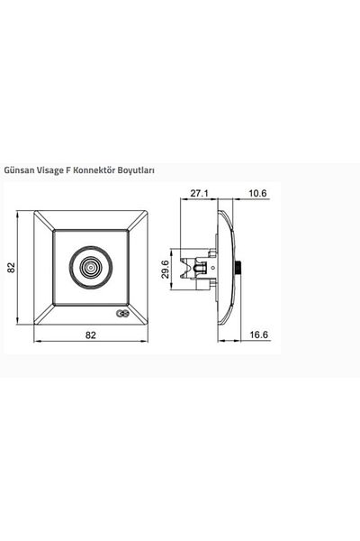 LiderGlobal Ambiance silver television socket f connector frameless - compatible frame for socket and switch