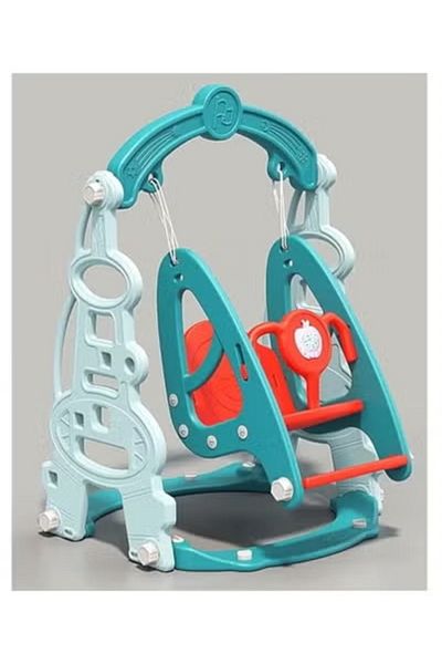FULLJOY 3*1 Pearl of the East Slide with Swing and Basketball, Multi-color