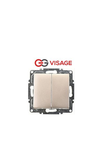 LiderGlobal Visage ambiance metallic beige commutator switch frameless - compatible frame for socket and switch