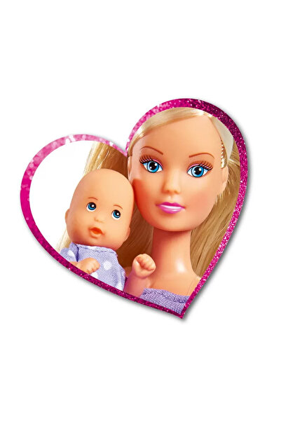 Simba STEFFI DOLL IN PURPLE TROUSERS AND WITH BABY STROLLER