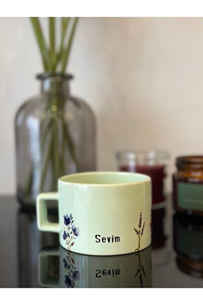 Cupova Kişiye Özel Çiçekli Kupa Bardak, İsimli, Hediye, Doğum Günü